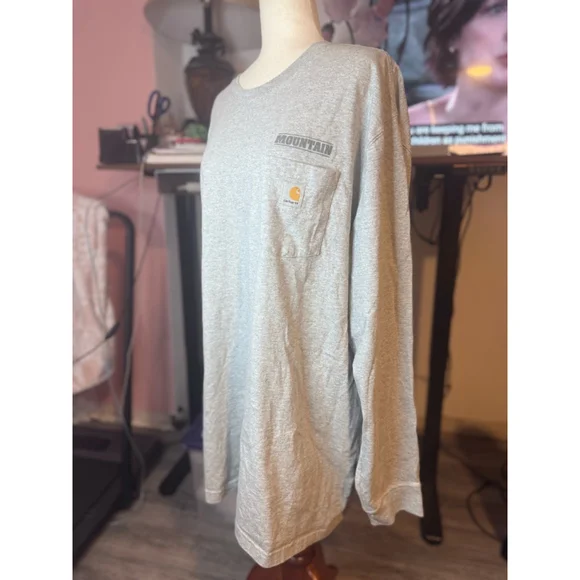 Carhartt long sleeve shirt 2XL gray logo - Picture 3 of 9